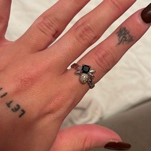 Bomb Party Black Onyx Bee Ring Size 7